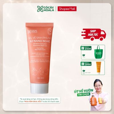 [HỎA TỐC] Dung Dịch Vệ Sinh Cỏ Cây Hoa Lá Gel x2 Nano Nghệ Hương Đào Làm Sạch Ngừa Vi Khuẩn 20ml minisize du lịch