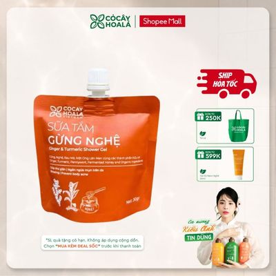 [HỎA TỐC] Sữa Tắm Thảo Dược Cỏ Cây Hoa Lá Gừng Nghệ Phòng Cảm, Mờ Thâm Mụn Minisize 30g