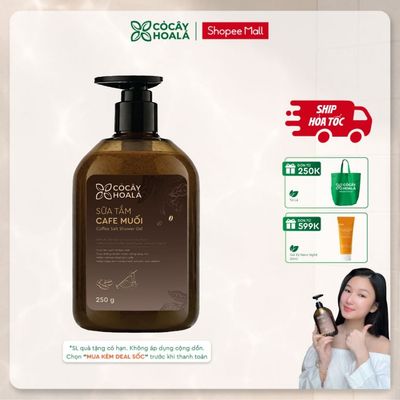 [HỎA TỐC] Sữa Tắm Cà Phê Muối Cỏ Cây Hoa Lá 250g - Làm Sạch Sâu, Loại bỏ Tế Bào Chết một cách dịu nhẹ