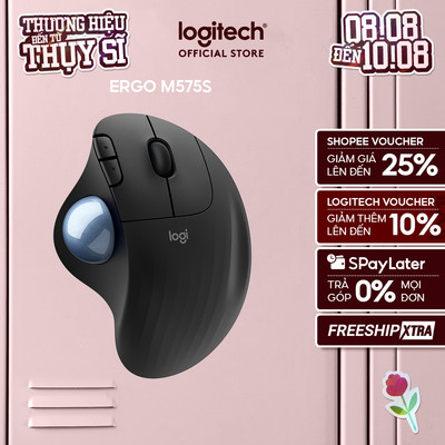 Chuột không dây Công Thái Học Logitech Ergo M575 | M575s -  Bluetooth, USB 2.4Ghz, Trackball