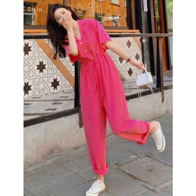 Jum Cati cổ vest 2 màu xanh - hồng A1336