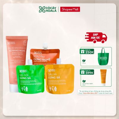 [HỎA TỐC] Combo Mini Dầu Gội Xả Gừng Sả, Sữa Tắm Gừng Nghệ & Gel Vệ Sinh X2 Nano Nghệ Cocayhoala