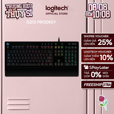 Bàn phím gaming có dây Logitech G213 Prodigy - RGB, Full size, chống tràn bền bỉ