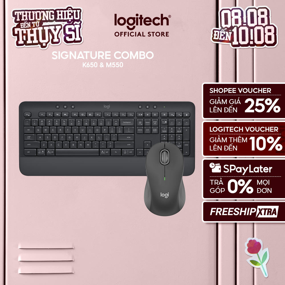 Combo Bàn phím Không dây Logitech K650 và Chuột Không dây Logitech M550