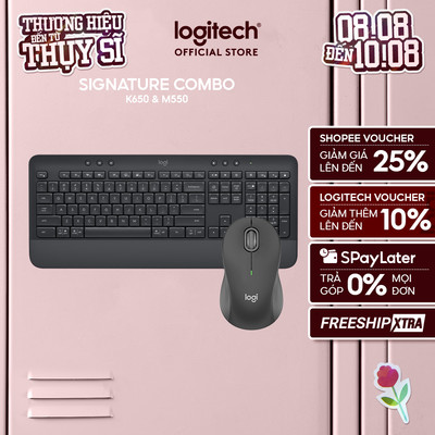 Combo Bàn phím Không dây Logitech K650 và Chuột Không dây Logitech M550