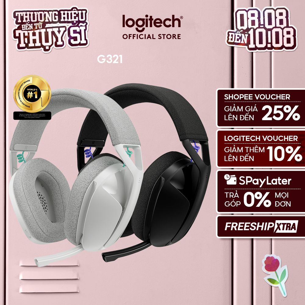 Tai nghe Gaming không dây Bluetooth Logitech G321 LIGHTSPEED - Cần micro 16 kHz, pin 20 giờ | BigBuy360 - bigbuy360.vn