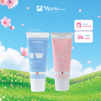 Bộ sữa rửa mặt cấp ẩm và dưỡng sáng da Naris Nature