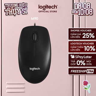 Chuột có dây Logitech M90 - Siêu bền, siêu tiết kiệm, nhỏ gọn, thiết kế ôm tay
