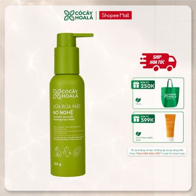[HỎA TỐC] Sữa Rửa Mặt Cỏ Cây Hoa Lá Bơ Nghệ 120g Làm Sạch Sâu, Dưỡng Ẩm Mềm Mịn