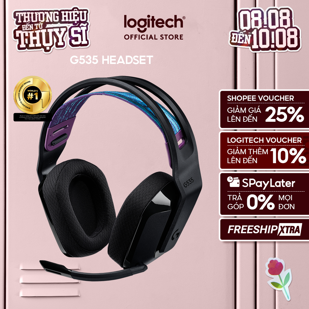 Tai nghe gaming không dây Lightspeed Logitech G535 - Nhẹ, âm thanh nổi PC, PS4, PS5