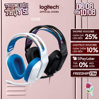 Tai nghe gaming có dây Logitech G335 - Jack 3.5mm Nhẹ 240g Tương thích PC PS5, Xbox