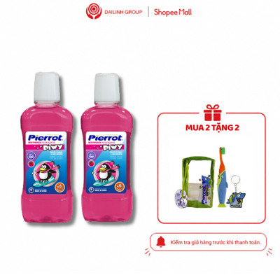 Pierrot Nước Súc Miệng Trẻ Em 500ml Hương Dâu Kids Mouthwash Ngừa Sâu Răng