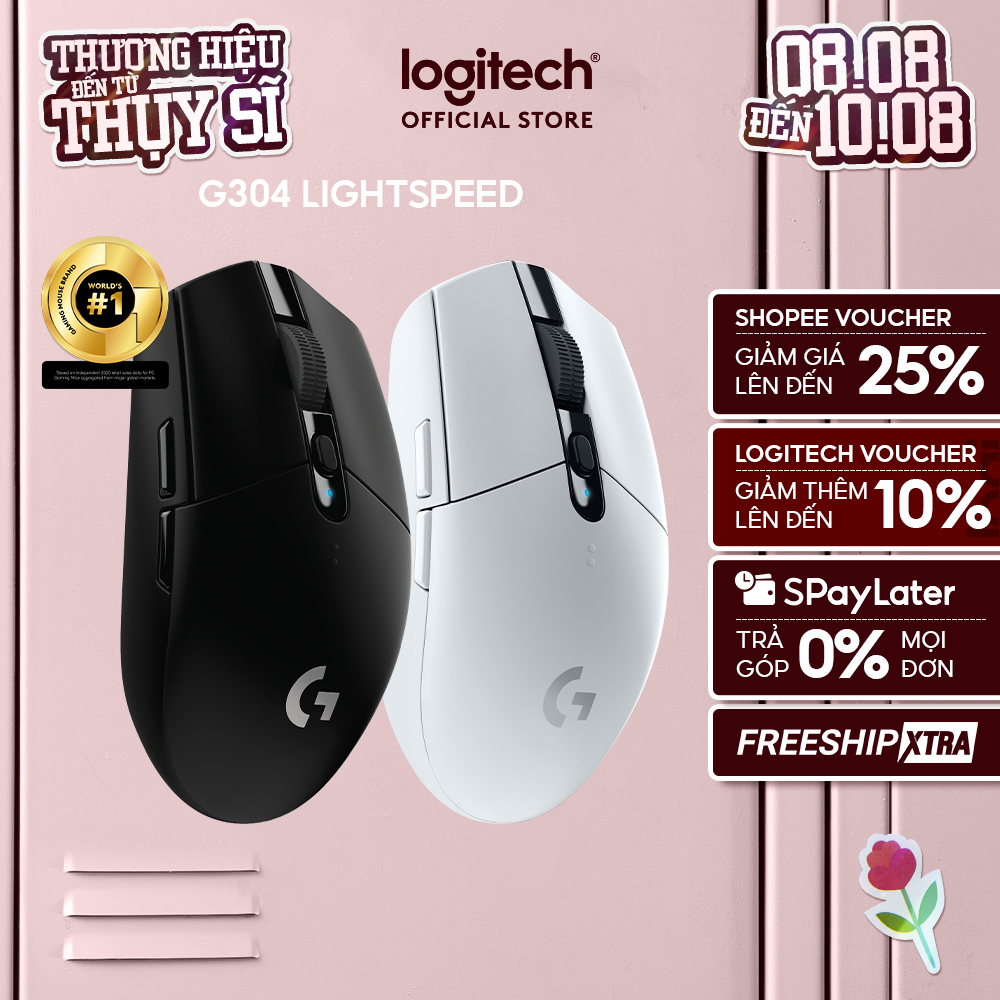 Chuột gaming không dây Logitech G304 - nhẹ, 6 nút lập trình, onboard memory, pin 250h