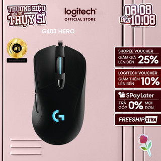 Chuột gaming có dây rgb logitech g403 hero - cảm biến 25k, công thái học, nhẹ 87g