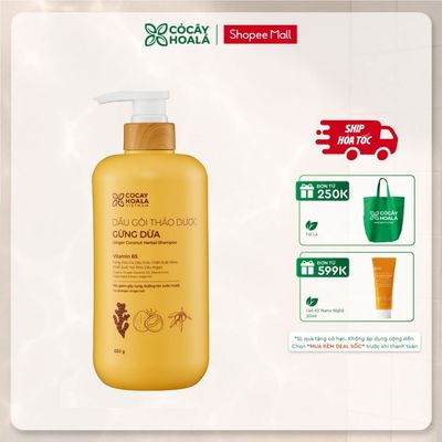 [HỎA TỐC] Dầu Gội Và Dầu Xả Thảo Dược Gừng Dừa Cỏ Cây Hoa Lá Dưỡng Tóc Suôn Mượt 650g