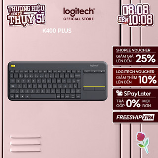 Bàn phím không dây Logitech K400 Plus, có touchpad để kết nối PC - TV, Laptop