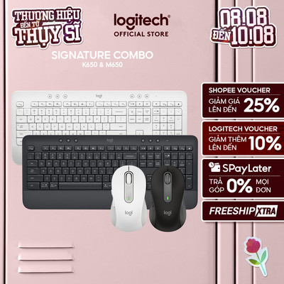 Combo Bàn phím Logitech K650 & Chuột Logitech M650 - Bluetooth, USB Bolt