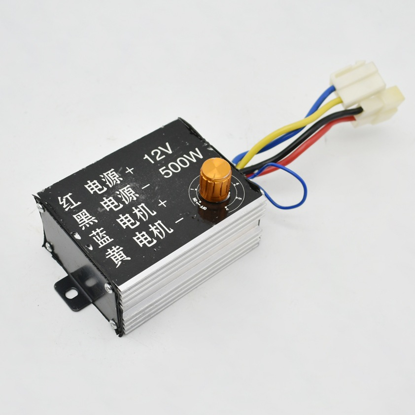 IC 12v, điều tốc chổi than 12v 500w loại có núm vặn, chiết áp điều chỉnh, giúp tăng hoặc chậm tốc độ