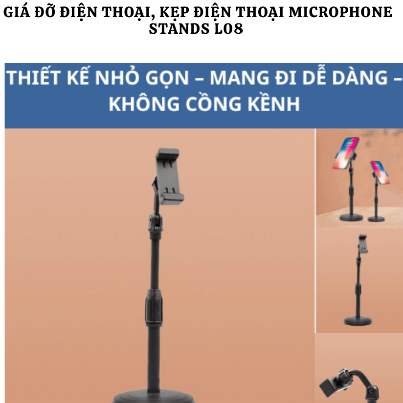 [kẹp đt L08] Giá Đỡ Kẹp Điện Thoại L08 Xoay 360 Độ Kẹp Bàn Livestream Xem Phim Học Online