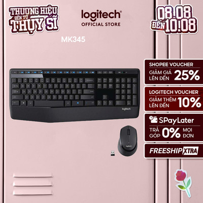 Bộ bàn phím và chuột không dây Logitech MK345