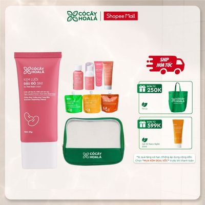 [HỎA TỐC] COMBO Kem Lười Đậu Đỏ 3in1 Cỏ Cây Hoa Lá 25g Và Bộ Chăm Sóc Minisize tiện lợi
