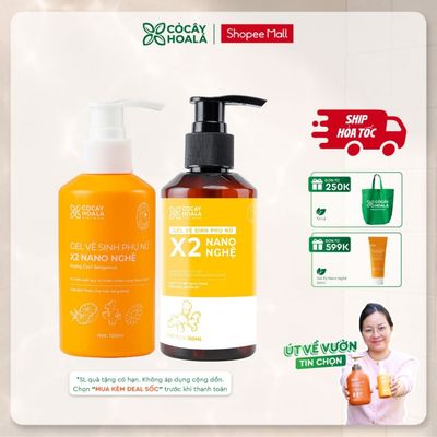 [HỎA TỐC] Dung Dịch Vệ Sinh Cỏ Cây Hoa Lá x2 Nano Nghệ Hương Cam Làm Sạch Dịu Nhẹ 150ml
