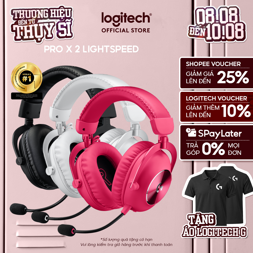 Tai nghe gaming không dây Logitech G Pro X 2 LIGHTSPEED Âm vòm DTS Bluetooth/USB