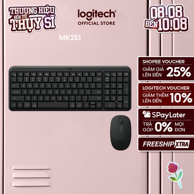 Combo Bàn phím & chuột không dây Bluetooth Logitech MK251 - dễ kết nối, thiết lập, thiết kế nhỏ gọn