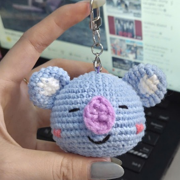Móc Khóa Len BT21 BTS Koya Cooky Chimmy má trái tim dễ thương
