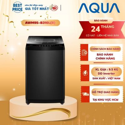 Máy giặt Aqua AWM8-316K(B) 8 kg cửa trên, 9 chế độ giặt, khóa trẻ em