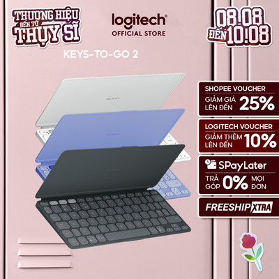 Bàn phím Bluetooth Logitech Keys To Go 2 - Siêu mỏng nhẹ 222g, đa thiết bị, Win | macOS