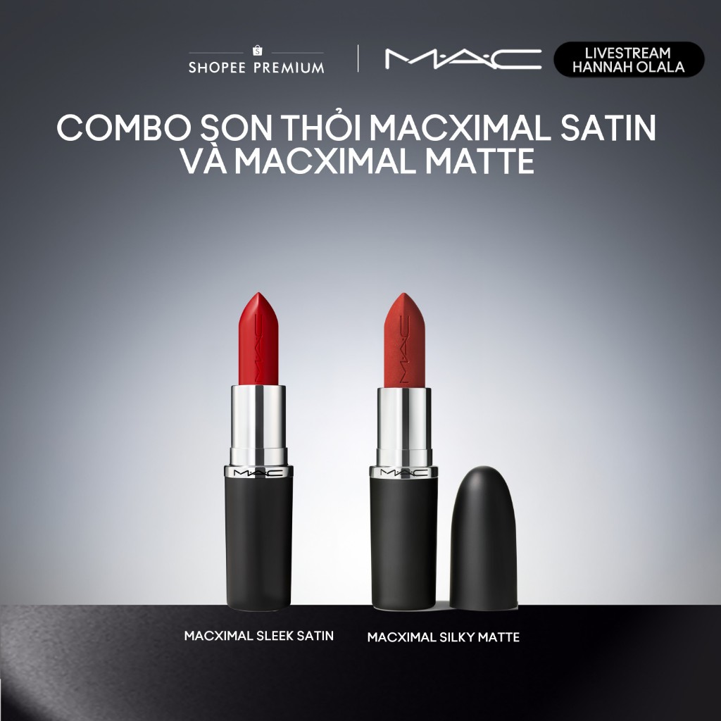 [MAC x HANNAH] MAC - Bộ 2 món:Son MACximal Sleek Satin, Son thỏi MACXIMAL Matte