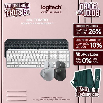Combo Bàn phím Logitech MX Keys S và Chuột MX Master 4 - sạc USB-C, chiếu sáng nền, mac OS | Win, phản hồi xúc giác