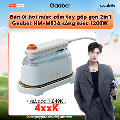 [Độc Quyền Lucie Tuấn Dương] Bàn ủi hơi nước cầm tay Gaabor HM-M03A 2in1 thích hợp cho mọi loại vải bàn