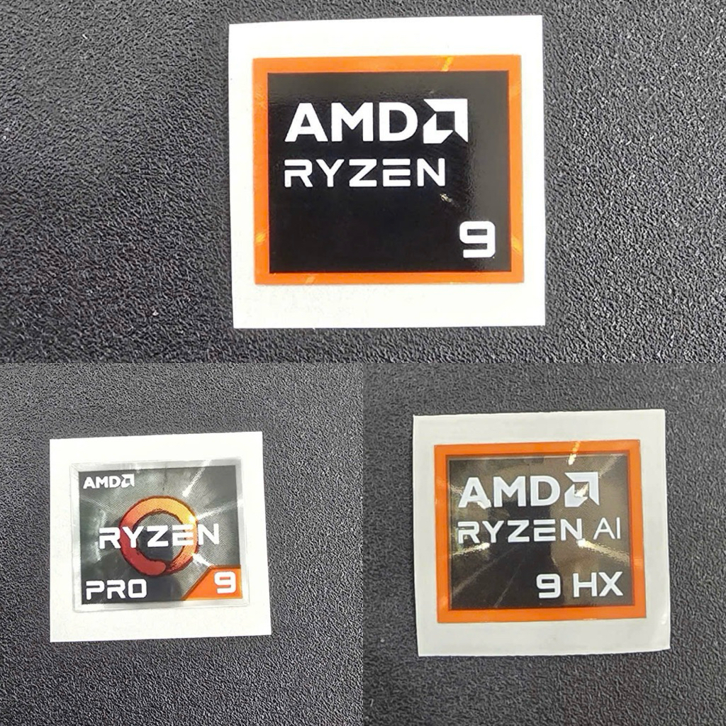 Tem Logo AMD Ryzen 9 - Ryzen 9HX - Ryzen pro 9  – Sticker Decal Dán Laptop PC Gaming