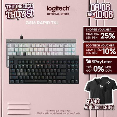 Bàn phím Gaming có dây Logitech G515 RAPID TKL - Switch Analog dạng low-profile, Rapid Trigger