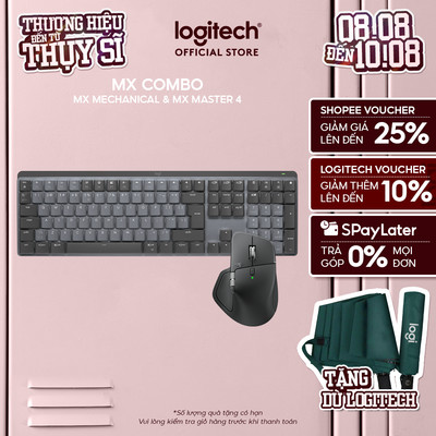 Combo Bàn phím Logitech Mechanical và Chuột MX Master 4 - Sạc USB-C, chiếu sáng nền