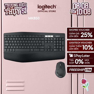 Bộ bàn phím và chuột không dây Bluetooth đa thiết bị Logitech MK850 - Công nghệ Logitech Flow