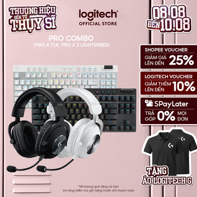 Combo bàn phím, tai nghe gaming không dây Logitech PRO X TKL LIGHTSPEED, PRO X 2 LIGHTSPEED, âm vòm DTS, RGB, Bluevoice