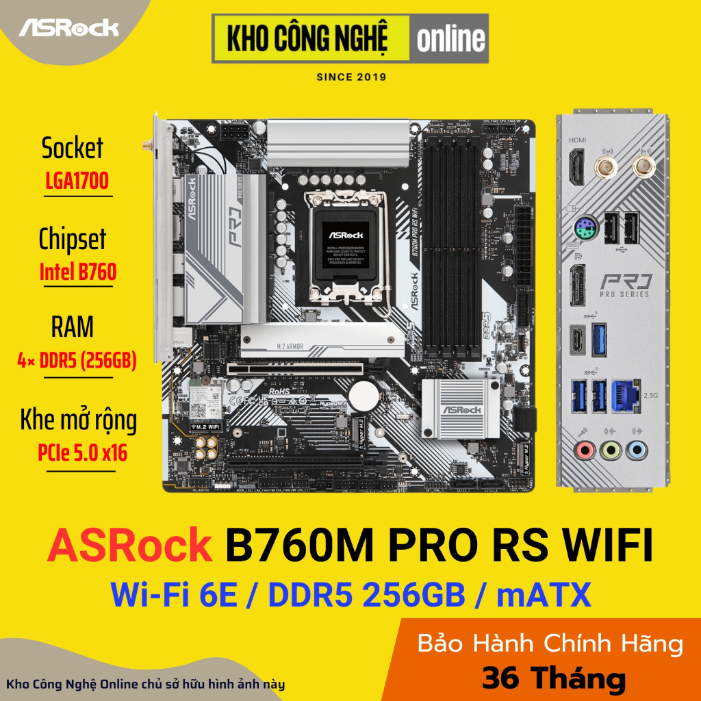 Mainboard ASROCK B760M PRO RS WIFI (Hàng chính hãng)
