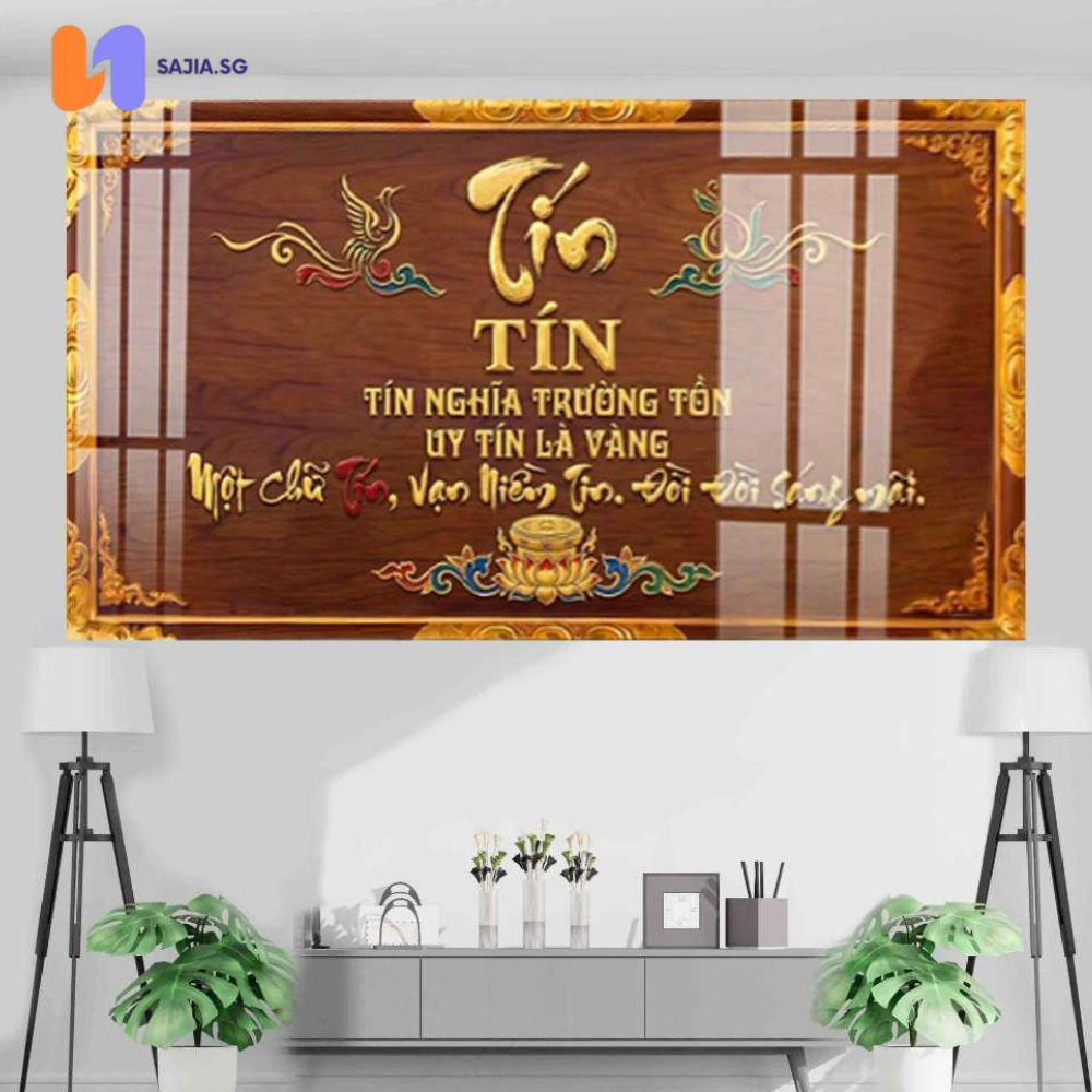 Tranh chữ UY TÍN mẫu chữ thư pháp mới , decor nhà cửa , làm quà tặng - SAJIA