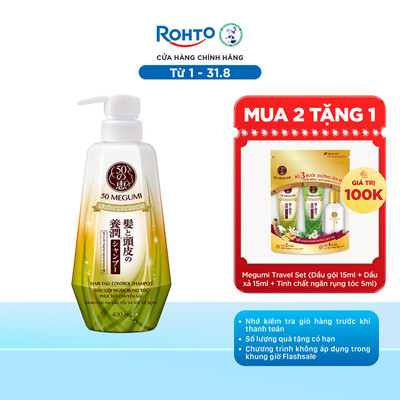 Dầu gội ngăn rụng tóc 50 Megumi Hair Fall Control Shampoo 400ml