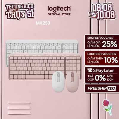 Combo Bàn phím & chuột không dây Bluetooth Logitech MK250 - dễ kết nối, thiết lập, thiết kế nhỏ gọn