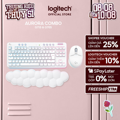 Combo gaming không dây Logitech G Aurora, bàn phím gaming G715 TKL Aurora,Chuột game G705 Aurora