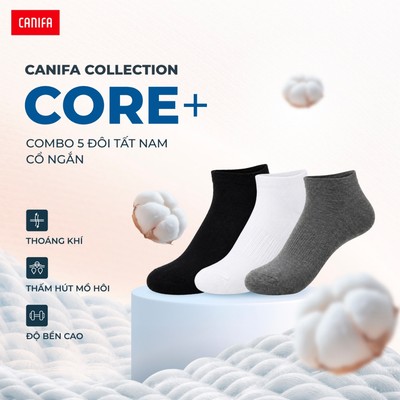 Combo 5 đôi tất nam cổ ngắn CANIFA thoáng khí 8AX25A011