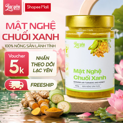Mật Nghệ Chuối Xanh Lạc Yên Foods - Bột Chuối Xanh Mật Ong Nguyên Chất mix Tinh Bột Nghệ Thơm Ngon