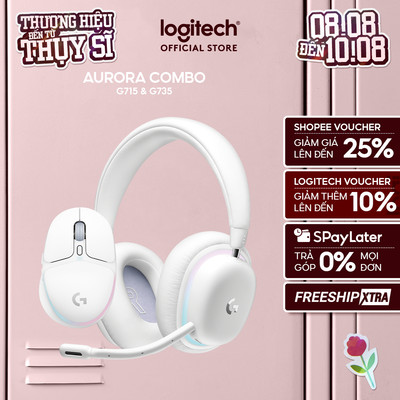 Combo Chuột Tai nghe gaming Logitech G G735 Aurora và Chuột gaming Logitech G705 Aurora