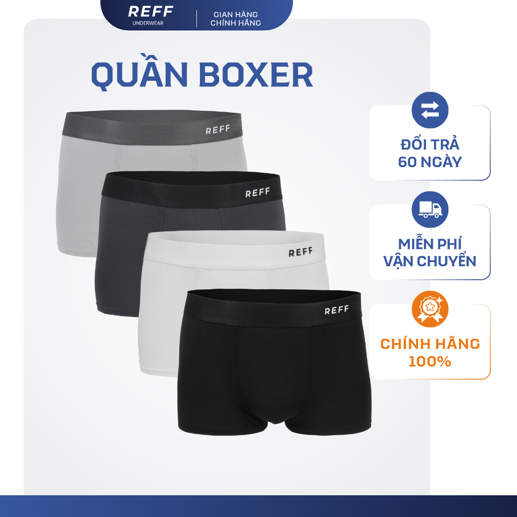 Quần sịp nam thun lạnh, quần lót nam siêu thoáng khí thấm hút mồ hôi co giãn 4 chiều, quần boxer REFF - BR01