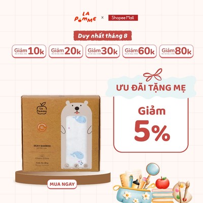 K003 Khăn đa năng sợi tre lụa (120x120) La Pomme