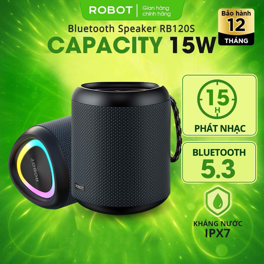 Loa Bluetooth RGB bass mạnh mẽ 15ư robot RB120s( phiên bản nâng cấp rb120 )nghe hay và êm